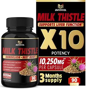 (3 Months Supply) Milk Thistle Capsules 10250 mg - Supports Healthy Liver Function - High Potency with Beet Root, Cissus, Punarnava