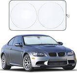 EcoNour Car Windshield Sun Shade with Storage Pouch | Durable 240T Material Car Sun Visor for UV Rays and Sun Heat Protection | Car Interior Accessories for Sun Heat | Standard (64 inches x 32 inches)