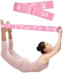 Elastic Stretching Bands with 12 Loops, Yoga Straps for Stretching Pilates Dance Gymnastics, Resistance Bands for Physical Therapy Fitness Ballet Training, Flexibility Exercise and Home Gym Equipment