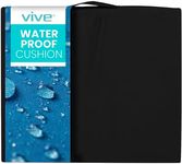 Vive Waterproof Wheelchair Cushion for Pressure Relief (16x16x3) - Washable Cover Incontinence Protection for Elderly Adults & Seniors - Memory Foam Gel Pad for Recliners, Office Chairs, Car, Travel