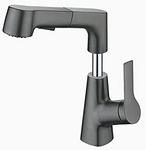 Lefton Rotatable and Liftable Bathroom Faucet with 2 Water Outlet Modes, Grey, BF2203-2