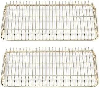 Caraway Stainless Steel Cooling Rack Set - 2x 9" x 13" - For Cooling Baked Goods, Icing, & More - Designed to Fit Into Our Small Baking Sheet - Gold