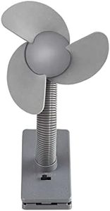 Petit ventilateur Dooky, ventilateur de poche (accessoire pour voiture & poussette, ventilateur à piles & à pinces, se fixe partout, trépied flexible, parfait pour les chaudes journées d'été), Gris