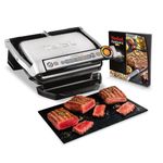 Tefal OptiGrill+ GC712D | intelligent contact grill | 6 grill programs | adapts temperature + grill cycle to the food to be grilled | non-stick coated plates, 30 cm x 20 cm, black/stainless steel