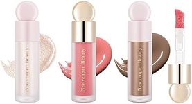 Liquid Contour,Liquid Highlighter, Liquid Blush with Face Brush Long Lasting Smooth Lightweight Smudge Proof Contour+Blush+ Highlighter