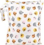 Bumkins Disney Waterproof Wet Bag for Baby, Travel, Swim Suit, Cloth Diapers, Pump Parts, Pool, Gym Clothes, Toiletry, Hook to Stroller, Daycare, Zip Reusable Bag, Packing Pouch, Winnie The Pooh