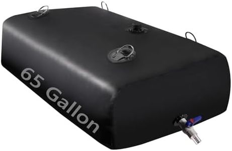 LOFTANK 65 Gallon Portable Water Storage Tank, Large Bladder Container With 3/4" PVC Spigot Overflow Kit for Camping, Garden, Emergency - Black