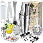 Perjoy Cocktail Making Set, 16 Piece Cocktail Shakers, Bar Accessories for Home Pub, 304 Stainless Steel Bar Accessories, Cocktail Shaker, Cocktail Accessories, Cocktail Kit, Boston Shaker Gift Set