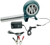 ZJSGLA Variable Speed Versatile Electric Blower Fan Dual blower Charcoal Chimney Starter 12v-120v Suitable For Barbecue Mini Blacksmith Forge things With Speed Adapter(80W)