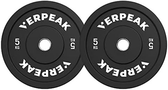 Verpeak 5KG x 2 Weight Plate Bumper Olympic Rubber Coated Home Gym Set Barbell Dumbbell