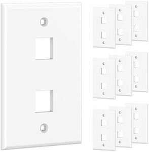 Cable Matters (10-Pack) Low Profile 2-Port Keystone Jack Wall Plate in White