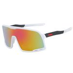 AUGEN By Visions India Sports Mirrored Wraparound Sunglasses for Cycling Cricket Riding Trekking Full Coverage UV 400 Protection Abstract Unisex Large (C6, 155)