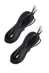 5 Meter RJ11 Telephone Modem Line Cable for Landline Phone, LAN Cable, Black 2 Pcs