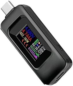 USB Digital Tester Type-C Voltmeter Multimeter Voltage and Current Tester 0-5A 4-30V LCD Color Display Type C Voltmeter Ammeter for USB-C Cables, Laptops & Chargers Power Voltage Detecting