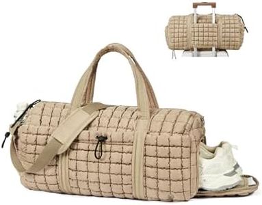 CLUCI Quilted Duffel Bag for Women, Large Puffer Duffle Weekender Bag with Shoe Compartment, Overnight Carry On Bag Workout for Airplane, Sports