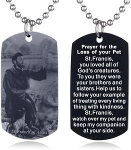 FAYERXL Scripture Baptism Holy Bible Verse Dog Tag Necklace,Engraved Catholic Christian Communion Confirmation Rite Religious Gift (Prayer for the Loss of your pet)