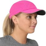 TrailHeads Women's Race Day Performance Running Cap, Lightweight & Quick Drying Mesh Sports Hat with Reflective Trim - Pink Punch