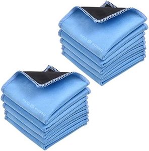 Eco-Fused Microfiber Cleaning Cloths 10 Pack - 6.6x6.2'' Double-sided Cleaning Cloths Microfiber Suede Cloth Smartphones,LCD TV,Tablets,Laptop Screens,Camera Lenses Other Surfaces D1407-DCC-610 Blue