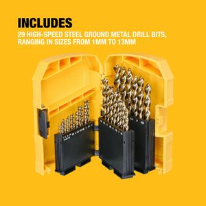 DEWALT EXTREME 2 HSS-G Drill Bit Set – 29 Piece High-Speed Steel