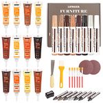 Lifreer Wood Furniture Repair Kit - 40 Pcs Wood filler, Touch Up Markers With Wax Sticks - for Wood Floors, Stains, Scratches,Tables, Door, Carpenters, Bedposts