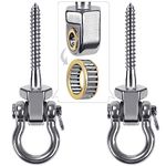 BeneLabel Heavy Duty Swing Hangers with Bearings - Set of 2 Stainless Steel 304 Screw Brackets for Hanging Chairs, Swings, Hammocks, Punching Bag - Indoor & Outdoor Use - 1500LB Capacity