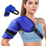 NEWGO XL Shoulder Ice Pack Pain Relief Extra Larger Gel Shoulder Cold Pack for Rotator Cuff Injuries, Reusable Compression Cold Therapy Shoulder Ice Wraps for Swelling (Blue)