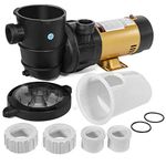 XtremepowerUS 1.5HP Variable 2-Speed Swimming Pool Pump High Flow Above-Ground Swimming Pump Strainer w/Slip on Fitting