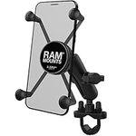 RAM Handlebar Rail Mount with Zinc Coated U-Bolt Base and Universal X-Grip™ Cell Phone Holder