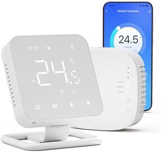 Beok Smart Thermostat for Gas Boiler and Water Underfloor Heating, Tuya Wireless Room Thermostat Central Heating Touch Screen, Compatible with Alexa Google Assistant, Battery Operated, BOT-R3X-WIFI