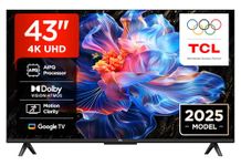 TCL 43V6C-UK 43" 4K Ultra HD, HDR TV, Smart TV Powered by Google TV (Dolby Audio, Voice Control, compatible with Google assistant, Chromecast built-in, 2025 New Model)