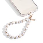 Case-Mate Phone Charm with Beaded Marble - Detachable Phone Lanyard - Hands-Free Wrist Strap - Adjustable Phone Grip Strap for Women - iPhone 15 Pro Max/ 14 Pro Max/ 13 Pro Max/ 12/ S24 - White Marble