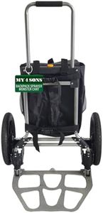 My4Sons M4 Backpack Sprayer Folding Cart with 14" Monster Wheels - Lightweight Heavy Duty Portable Carts - All Purpose Collapsible Moving Carrier - Compact Foldable Hand Truck & Utility Dolly Trolley