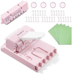 MUNBYN 2-in-1 Discbound & Wire Binding Machine, Mushroom & Square Punch for Crafting, Journaling and Organisation, Portable Planner Maker for A4/A5 with Discs & Covers, Pink