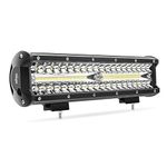 Nilight Led Light Bar 12Inch 300W Triple Row Flood Spot Combo 30000LM Bar Driving Boat Lighting Led Off Road Lights for Trucks,2 Years Warranty