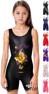 Exxact Sports Sublimated Girls Wrestling Singlet (Gold Butterfly, YL)