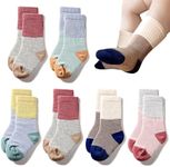 TTIZZY Toddler Baby Girls Boys Socks - Cotton Crew Socks for Baby Gifts Pack (Yellow, 2-3T)