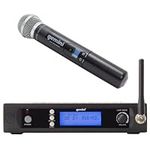 Gemini, Single Wireless Microphone System, Professional Handheld Long Range (150 Ft) Mic Set for DJ, Church, Karaoke, Gym, XLR Connector, 1 microfono (UHF-6100M-R2)