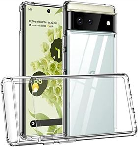 T Tersely Clear Case Cover for Google Pixel 6 (6.4 inch), Hard Back Slim Fit Shockproof Crystal TPU Bumper Protective Case Cover for Google Pixel 6