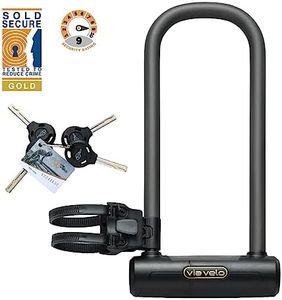 Via Velo Pro Bike U Lock Longer | 11" U Lock 20CrMnTi Steel Anti-Theft Lock with Bracket and Sold Secure Gold Approval for Road, Mountain, Electric, Folding Bikes and Electric Scooters