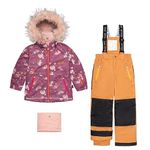 Deux par Deux Two Piece Snowsuit Golden Oak With Cat Print Girl Toddler - 4 Years