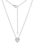 Moissanite Diamond Small Heart Bling Pendant Necklace for Women Girlfriend 925 Silver Sparkle Halo Necklace