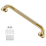 Gold Shower Grab Bar w/Anti-Slip Knurled Grip 24 Inch, Munzong Wall Mounted Stainless Steel Bath Grab Bar,Safety Balanced Handrail, Handicap Injury Elderly Senior Assist Support Textured Handle