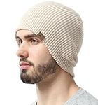 Beanie for Women - Warm Winter Hats for Men, Knit Hat for Cold Weather, Soft Ribbed Beanie Cap & Lightweight Toboggan Hats, Beige, One Size