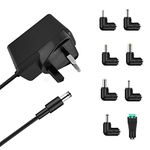 12V Battery Charger for Ride on Car, Kids Electric Toy Car Sports Car SUV ATV Motorcycle Quad Bikes Jeeps Racing Cars, Childrens Car Toys UK Mains Plug Power adapter Supply Cord with 8 Connector Tips