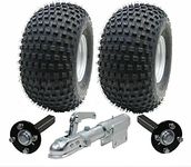 Parnells ATV trailer kit wheels + hub - stub + swivel hitch, 310kg, tyres are 22x11.00-8 4ply P323 Wanda Knobbly Tires