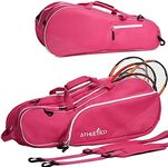 Athletico 6 Racquet Tennis Bag | Padded to Protect Rackets & Lightweight | Professional or Beginner Tennis Players | Unisex Design for Men, Women, Youth and Adults, Pink