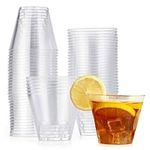 MATANA 120 Clear Hard Plastic Cups, Tumblers for Cocktails, Champagne, Wine & Desserts (270ml / 9oz) - Weddings, Birthdays, Christmas, Parties - Elegant, Sturdy & Reusable