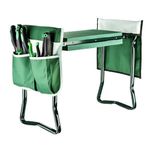 BESTHLS Garden Kneeler and Seat Upgraded Sturdy Folding Bench with 2 Portable Large Tool Pockets and Garden Gloves Soft EVA Foam Pad for Gardening Lovers