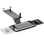 PrimeCables Keyboard Tray Under Desk, Adjustable Keyboard Tray with Mouse Platform, 18.3" W x 9.4" D(Only Tray) Black