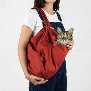 Cat-in-the-Bag Cozy Comfort Carrier - Extra Small Red Cat Carrier Soft and Pet Carrier for Nail Trimming, Vet Visits, Medication Administration, Dental Care, and Travel